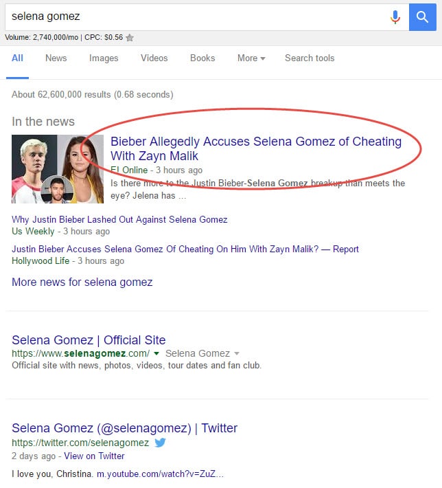 Selena Gomez Google Reputation